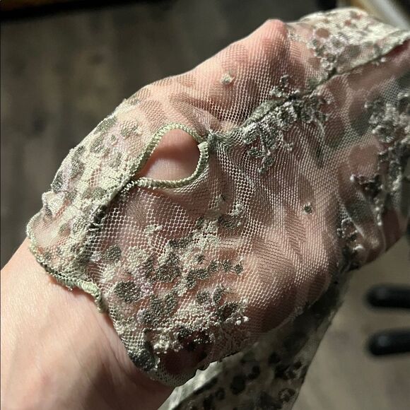 NWOT Free People Lady Lux Printed Sheer Layer Turtleneck Top - Picture 10 of 10